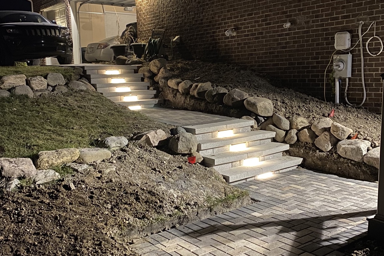 Led paver stairs